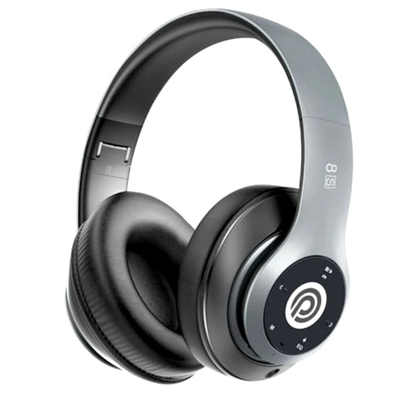 PRTUKYT -8s ANC Wireless BT/Over Ear Headphones- 52hr play/FM/SD - Picture 1 of 4